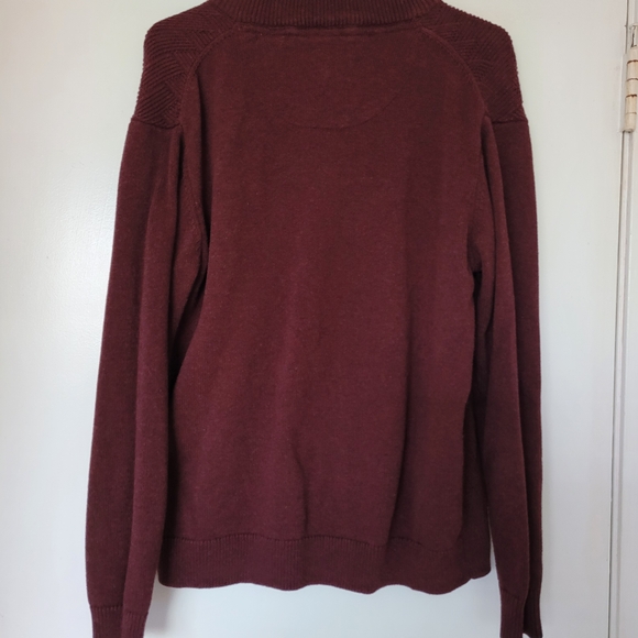 Weatherproof Vintage Men's Burgundy Cable-Knit Quarter-Zip Sweater - Picture 2 of 9